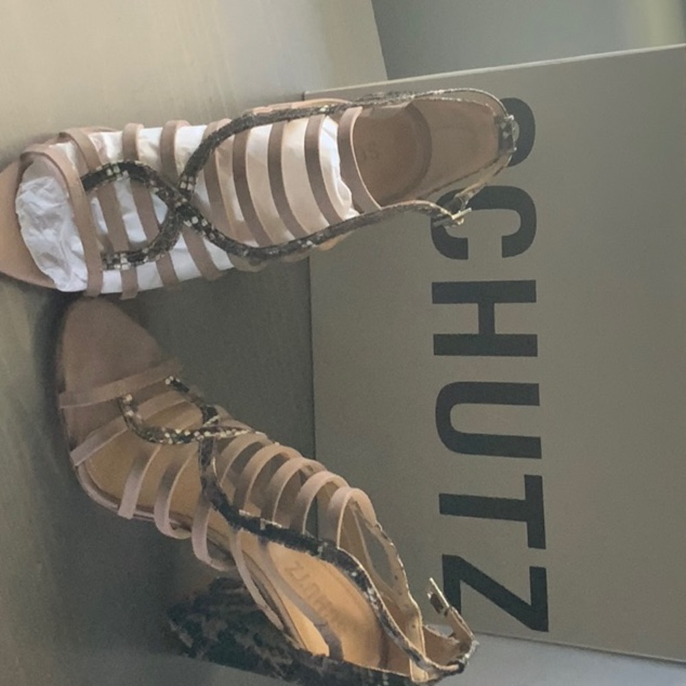Schutz Women's Strappy Sandals - Brown and Black